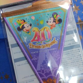 ディズニー(Disney)のディズニー　40周年★ガーランド★ブルー　パープル(キャラクターグッズ)