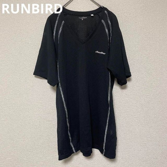 RUNBIRD(ランバード)の2451 RUNBIRD トップス ジャージ メッシュ 黒 スポーツ メンズのトップス(Tシャツ/カットソー(半袖/袖なし))の商品写真