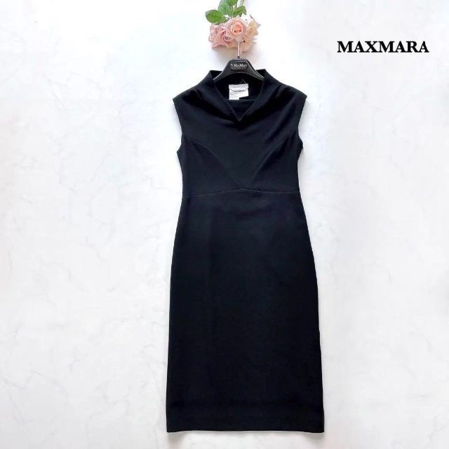 MaxMara☆白タグブラックワンピース36-