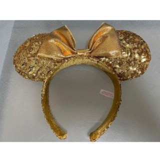 ディズニー(Disney)のミニー　スパンコール　カチューシャ　イエローゴールド(カチューシャ)