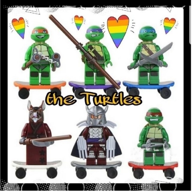 ★新品★タートルズ☆Turtles♪6体セット★レゴ♪互換☆ エンタメ/ホビーのおもちゃ/ぬいぐるみ(キャラクターグッズ)の商品写真