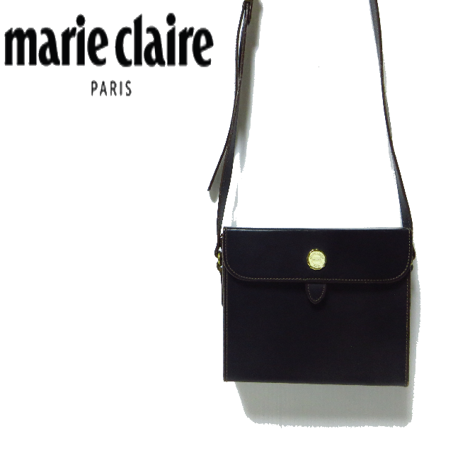 美品 marie claire マリクレール レザー スクエア ショルダーバッグ | フリマアプリ ラクマ