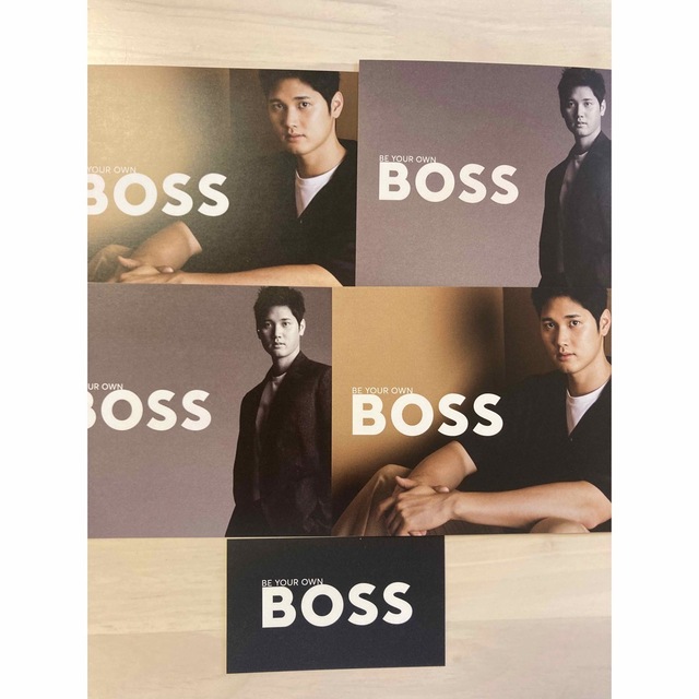 HUGO BOSS(ヒューゴボス)の大谷翔平　ポストカード　BOSS 4枚セットシール付 エンタメ/ホビーの声優グッズ(写真/ポストカード)の商品写真