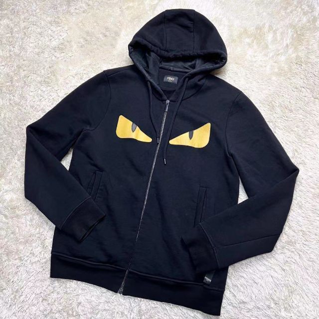 FENDI ジップアップ パーカー フーディ モンスター バグズ ブラック L