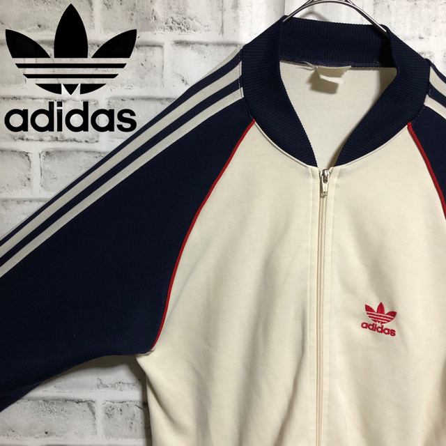 70s】adidasトラックジャケット古着ビンテージ刺繍トレフォイル