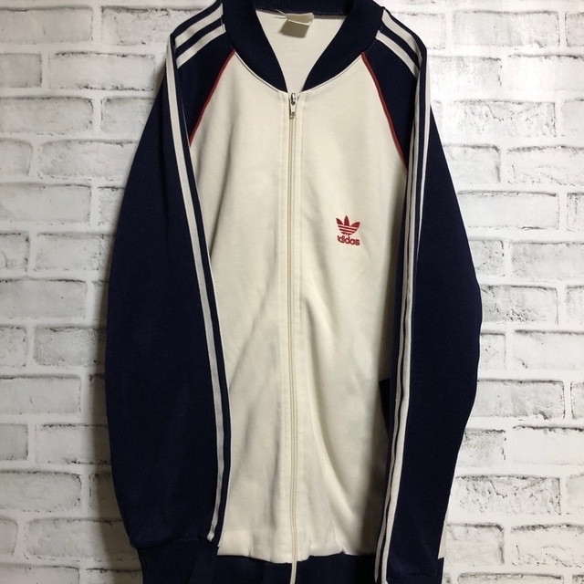 70s】adidasトラックジャケットビンテージ刺繍トレフォイル　ラグラン