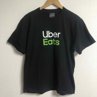 uber eats tシャツ　ブラック　Lサイズ　古着　(Tシャツ/カットソー(半袖/袖なし))