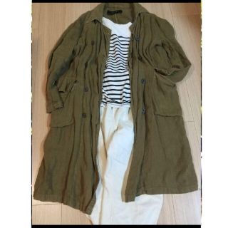 ザラ(ZARA)のZARA BASIC ☆M☆ リネンコート(ロングコート)