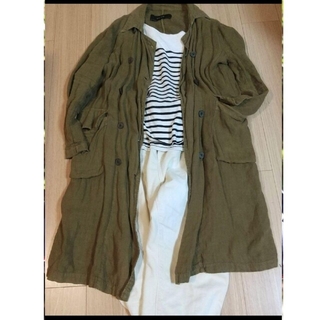 ザラ(ZARA)のZARA BASIC ☆M☆ リネンコート(ロングコート)