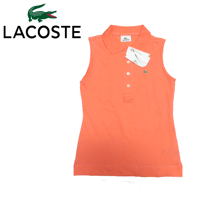 LACOSTE(ラコステ)の未使用タグ付き LACOSTE ラコステ ゴルフシャツ 40 Lサイズ レディースのトップス(ポロシャツ)の商品写真