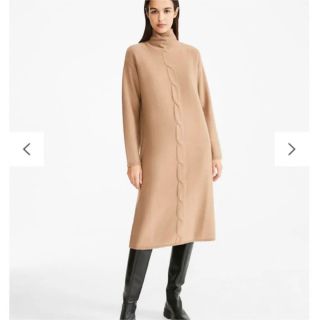 マックスマーラ(Max Mara)のS MAXMARA ウール カシミヤ ニット ドレス　ケーブルワンピース(ロングワンピース/マキシワンピース)