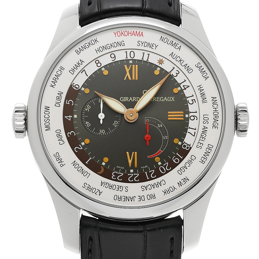 中古 ジラール ペルゴ GIRARD-PERREGAUX 49850-11-253-0 ブラウン メンズ 腕時計