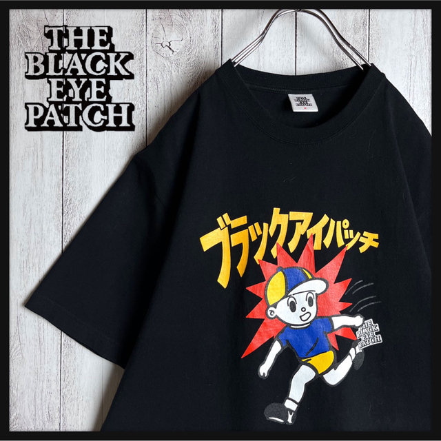 【飛び出し坊や】ブラックアイパッチ☆ビッグプリントロゴ入りTシャツ 人気デザイン メンズのトップス(Tシャツ/カットソー(半袖/袖なし))の商品写真