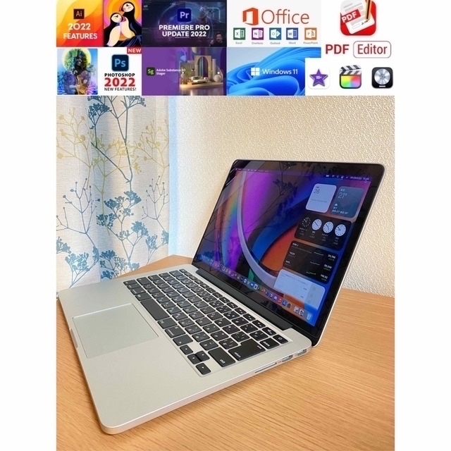 全国宅配無料 美品 Apple Macbook 4K/2022年Adobe+Office付き