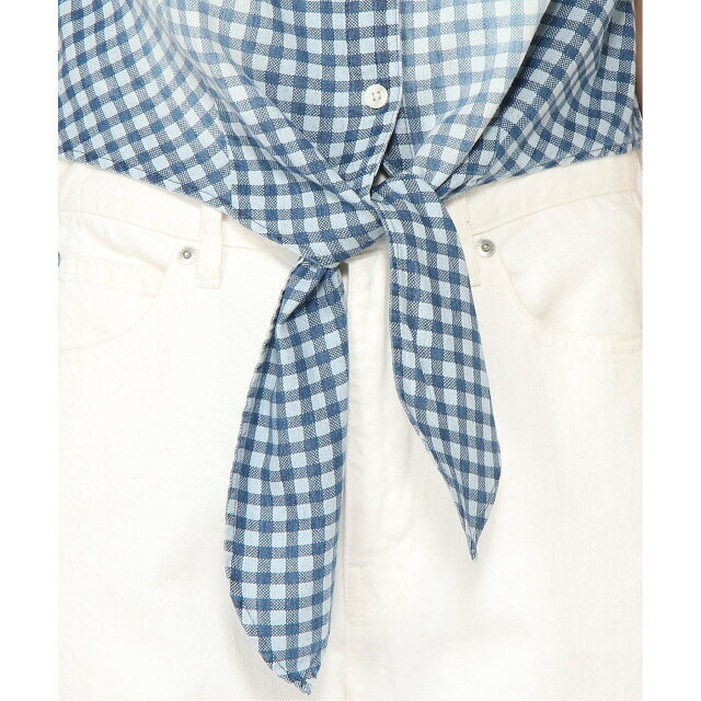 GUESS(ゲス)の【ブルー(F7KJ)】(W)Gingham Tie-Front Top レディースのトップス(タンクトップ)の商品写真