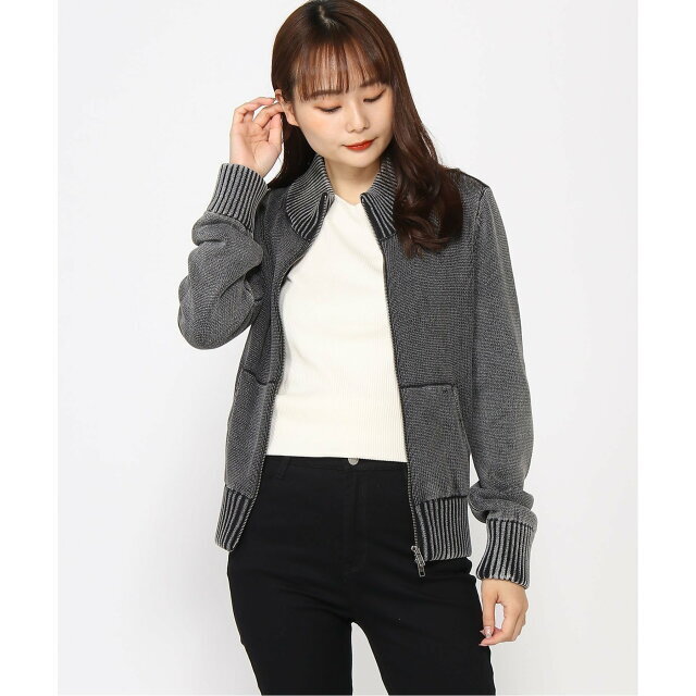 GUESS(ゲス)の【ブラック(JTMU)】【M】GUESS カーディガン セーター (W)Dual-Zip Sweater レディースのトップス(トレーナー/スウェット)の商品写真