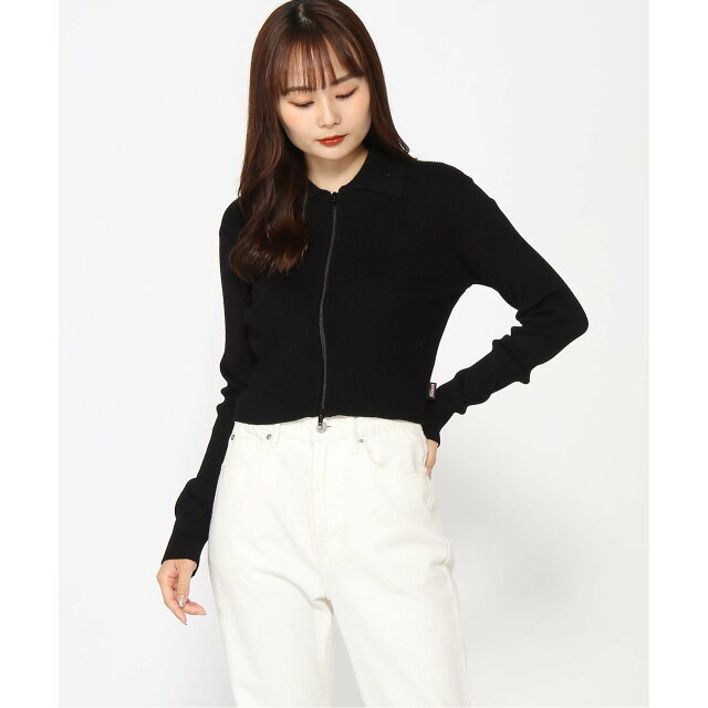 GUESS(ゲス)の【ブラック(JBLK)】GUESS カーディガン セーター (W)Eco Dual-Zip Sweater レディースのトップス(ニット/セーター)の商品写真