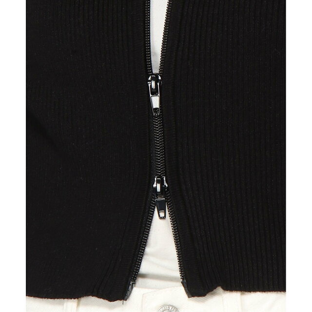 GUESS(ゲス)の【ブラック(JBLK)】GUESS カーディガン セーター (W)Eco Dual-Zip Sweater レディースのトップス(ニット/セーター)の商品写真