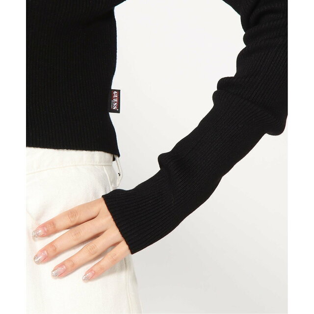 GUESS(ゲス)の【ブラック(JBLK)】GUESS カーディガン セーター (W)Eco Dual-Zip Sweater レディースのトップス(ニット/セーター)の商品写真