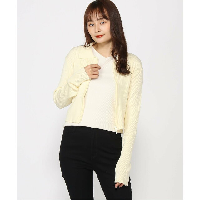 GUESS(ゲス)の【ライトイエロー(A00A)】GUESS カーディガン セーター (W)Eco Dual-Zip Sweater レディースのトップス(ニット/セーター)の商品写真