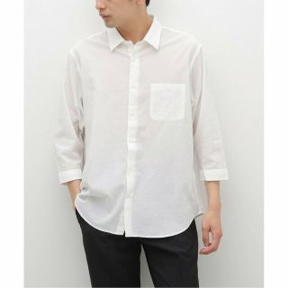 ベーセーストック(B.C STOCK)の【ホワイト】MELANGE VOILE 3/4半袖シアーシャツ(シャツ)