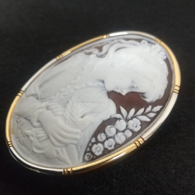 ✨美品✨❤️Raimond Califano❤️K18 シエルカメオ ブローチ-