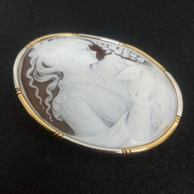 ✨美品✨❤️Raimond Califano❤️K18 シエルカメオ ブローチ-