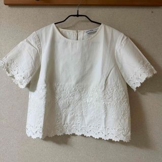 ザラ(ZARA)のZARA BASIC ザラベーシック レース トップス カットソー(シャツ/ブラウス(半袖/袖なし))