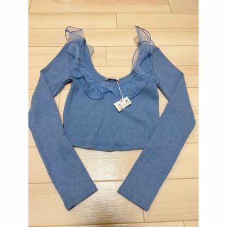 ザラ(ZARA)の𓊈お値下げ𓊉 ZARA❤︎新品フリルトップス(カットソー(長袖/七分))