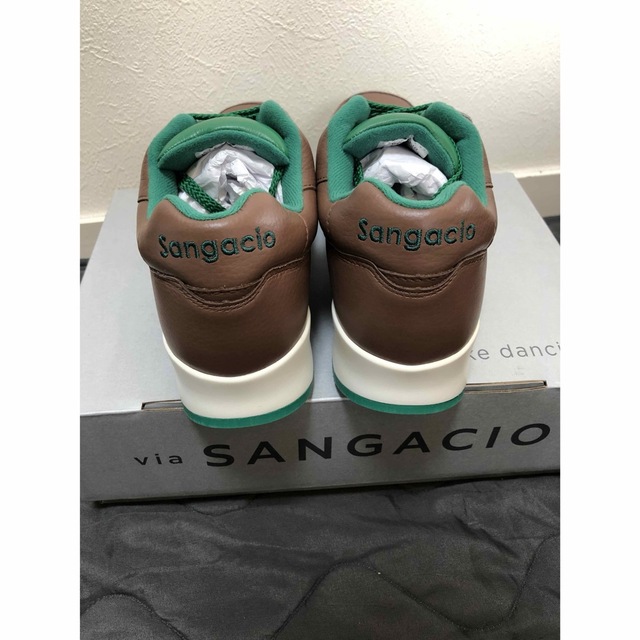 サンシカゴSANGASIO 茶色 緑色 スニーカー  新品 26.5cm メンズの靴/シューズ(スニーカー)の商品写真