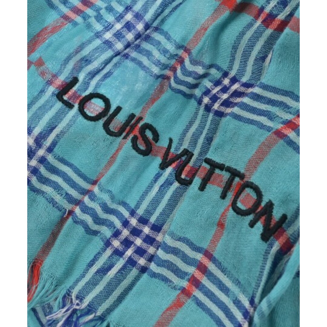 LOUIS VUITTON(ルイヴィトン)のLOUIS VUITTON マフラー - 水色系x赤x青等(チェック) 【古着】【中古】 メンズのファッション小物(マフラー)の商品写真