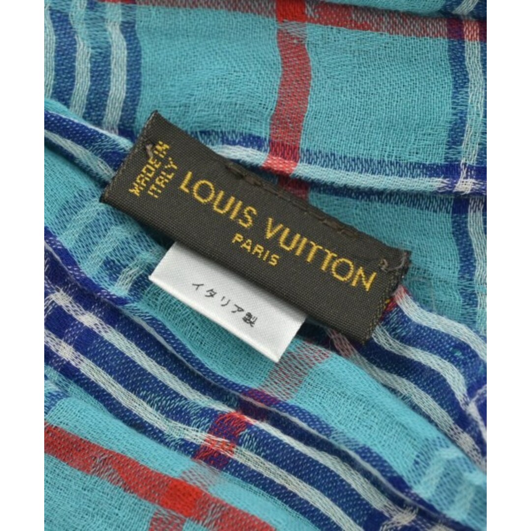 LOUIS VUITTON(ルイヴィトン)のLOUIS VUITTON マフラー - 水色系x赤x青等(チェック) 【古着】【中古】 メンズのファッション小物(マフラー)の商品写真