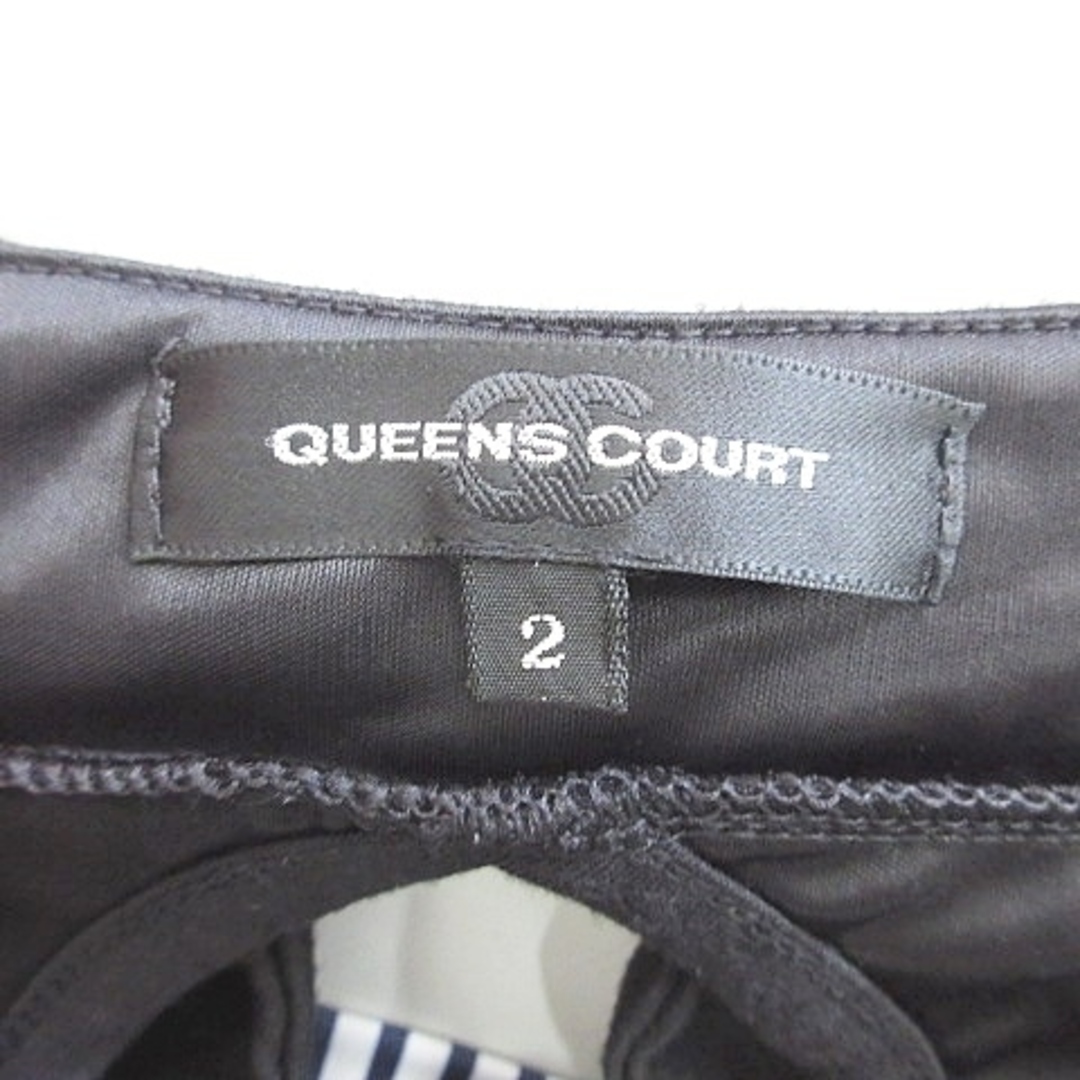 QUEENS COURT(クイーンズコート)のクイーンズコート ワンピース ミニ丈 五分袖 クルーネック フリル 黒 2 レディースのワンピース(ミニワンピース)の商品写真