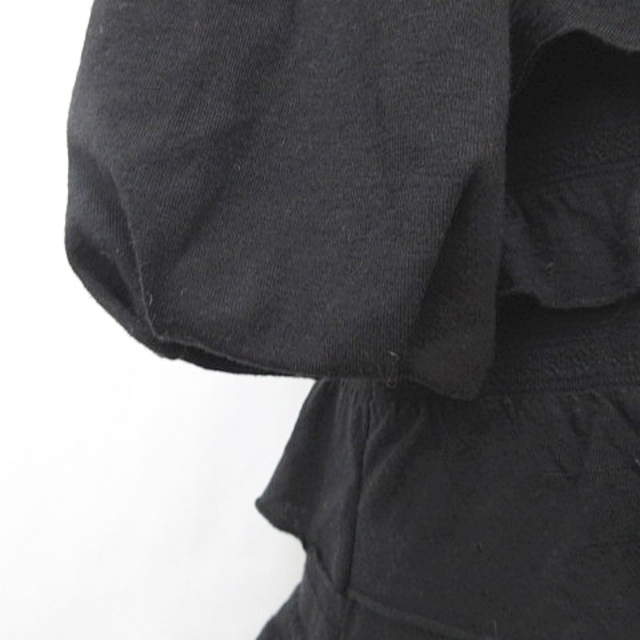 QUEENS COURT(クイーンズコート)のクイーンズコート ワンピース ミニ丈 五分袖 クルーネック フリル 黒 2 レディースのワンピース(ミニワンピース)の商品写真