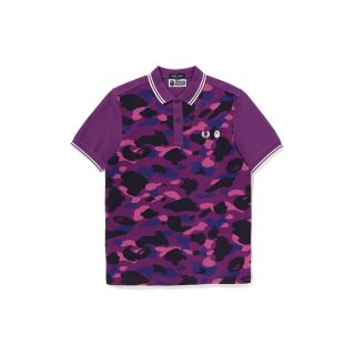 アベイシングエイプ(A BATHING APE)の定価以下2XL新品！BAPE X FRED PERRY カラーカモポロシャツ紫(ポロシャツ)