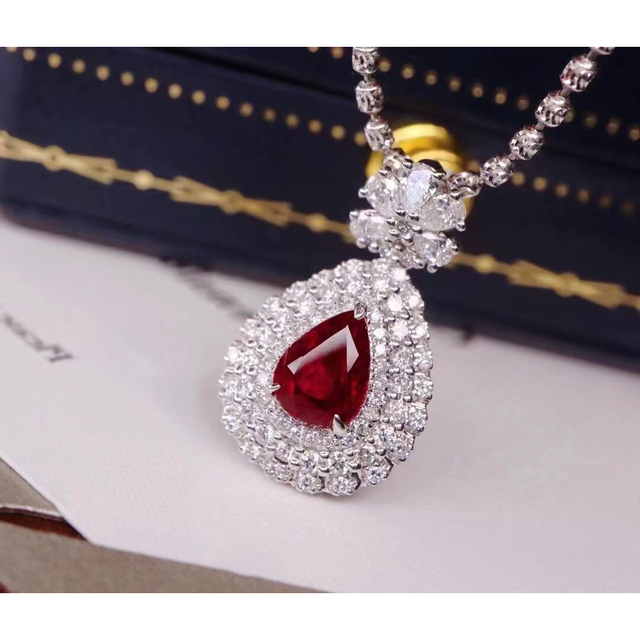 天然 ルビー ダイヤモンド  ペンダントトップ 1.1ct k18 ¥ 1