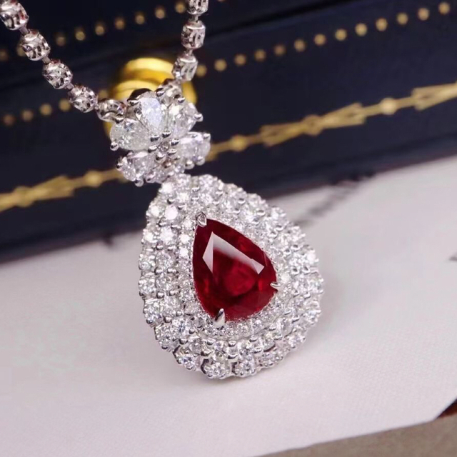 天然 ルビー ダイヤモンド  ペンダントトップ 1.1ct k18 ¥