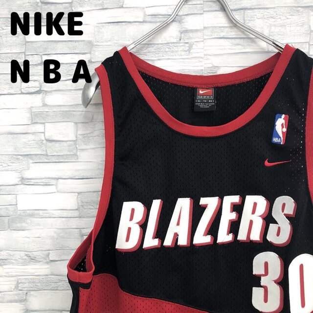 【NIKE、NBA！】ゲームシャツ　タンクトップ　黒×赤　XL