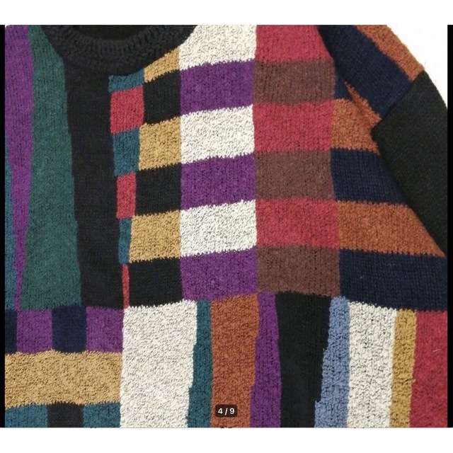 US古着☆フェアアイル　幾何学　柄ニット　メンズセーター　XL メンズのトップス(ニット/セーター)の商品写真