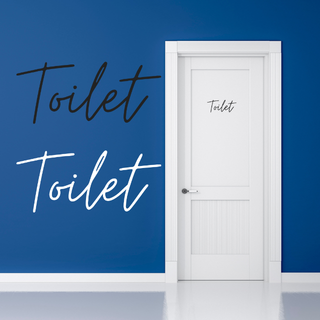 Toilet トイレ ステッカー ドアステッカー 筆記体 ホワイト シール(その他)