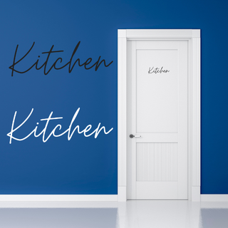 Kitchen キッチン ステッカー ドアステッカー 筆記体 ブラック シール(その他)