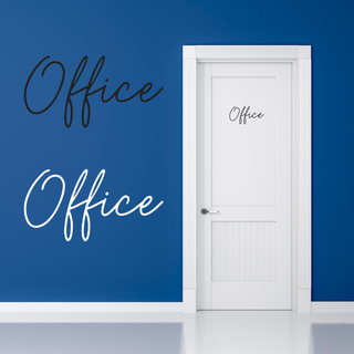 Office 仕事部屋 オフィス ホワイト ステッカー 筆記体 シール ドア(その他)
