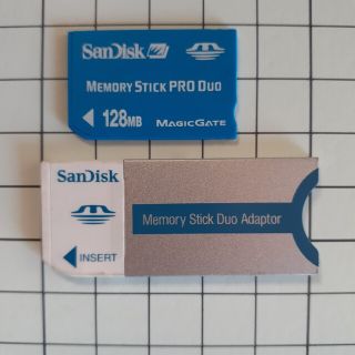 SanDiskメモリースティックPRODuo128mb+アダプター(PC周辺機器)