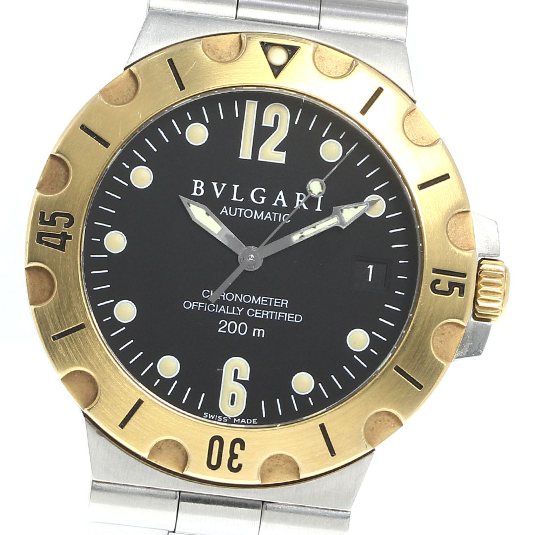 ブルガリ BVLGARI SD38SG ディアゴノ スクーバ YGベゼル デイト 自動巻き メンズ _743245【ev10】