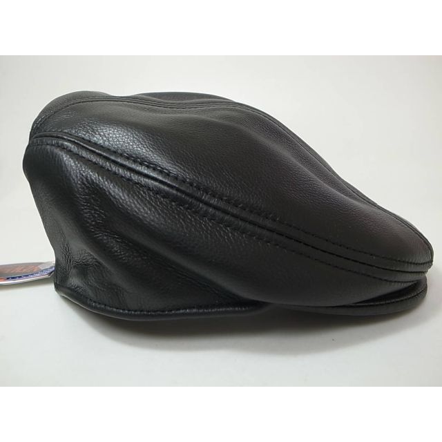 NEW YORK HAT(ニューヨークハット)のUSA製 Lamba 1900レザー素材 本革製ハンチング黒 L/XL 新品 メンズの帽子(ハンチング/ベレー帽)の商品写真