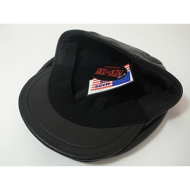 NEW YORK HAT(ニューヨークハット)のUSA製 Lamba 1900レザー素材 本革製ハンチング黒 L/XL 新品 メンズの帽子(ハンチング/ベレー帽)の商品写真