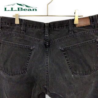 L.L.Bean ブラックジーンズ/テーパードデニムパンツ 黒  W35