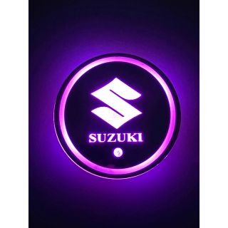 スズキ(スズキ)のSUZUKIロゴ入り　光るLEDコースター　ドリンクコースター　スズキ(車内アクセサリ)