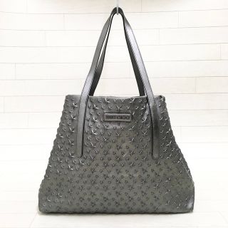 布袋付】ジミーチュウ ハンドバッグ 黒 レザー 2WAY ボストンバッグ