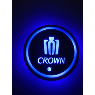 トヨタ(トヨタ)のクラウンロゴ入り　LEDコースター　ドリンクコースター　CROWN(車内アクセサリ)